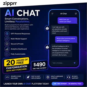 Zipprr AIchat – AI Chat Software Ready for Every Framework | $490