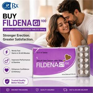 Buy Fildena CT 100mg – Chewable Sildenafil Tablets for Erectile Dysfunction 
