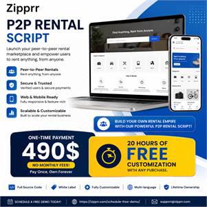 Zipprr P2P Rental Script — Turnkey Rental Business Software Just $490